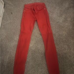 Hudson Jeans Red Skinny Pants with Stretch